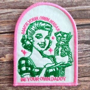 Retro Pin Up Make Your Own Sugar Be Your Own Daddy Iron On Patch